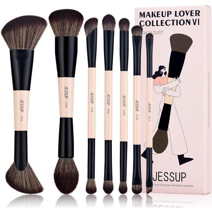 Jessup Makeup Pinsel Set 7pcs Doppelseitige Pinsel für Foundation (Foundation)