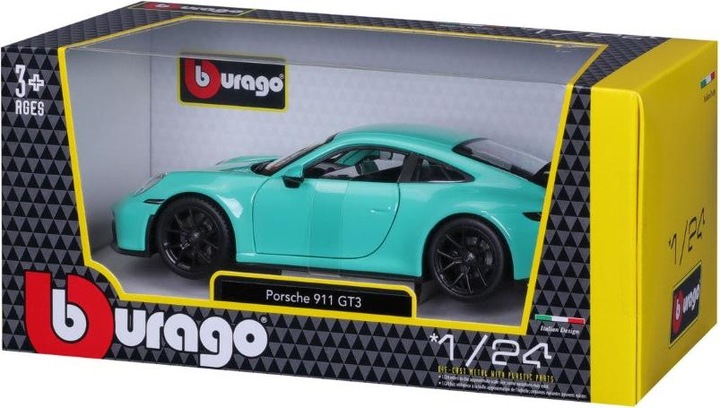 Actual product image Bburago Porsche 911 GT3 (1 piece - green or orange)