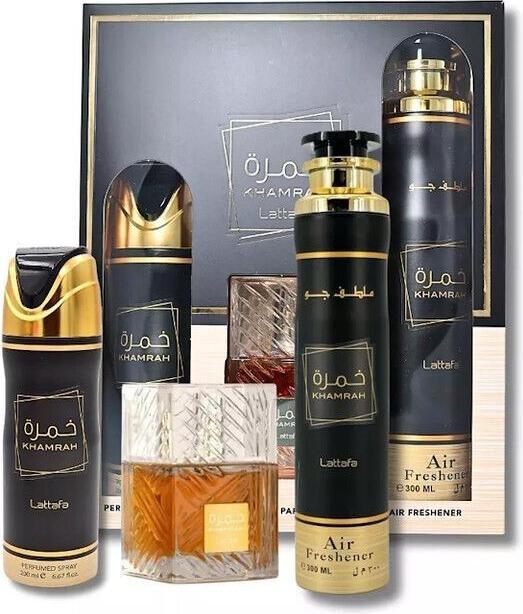 Actual product image Lattafa Edp Khamrah & Perfumed Spray Gift Set - 200ml Perfume And 300ml Air Freshener (Perfume set)