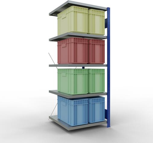 Produktbild Schulte Lagertechnik Stecksystem Anbauregal MULTIplus250 mit Kreuzstrebe