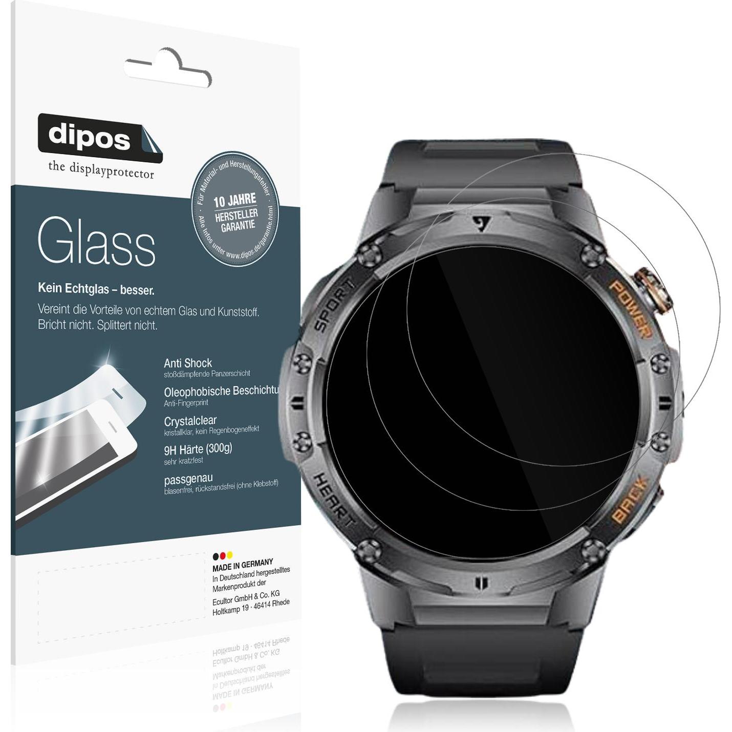 Dipos Anti-Shock Displayschutz 9H, Smartwatch Schutzfolie, Transparent