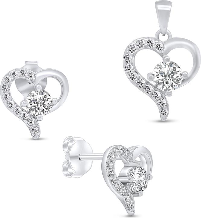 Brilio Silver Romantic Jewelry Set Hearts Set219w Pendant Earrings