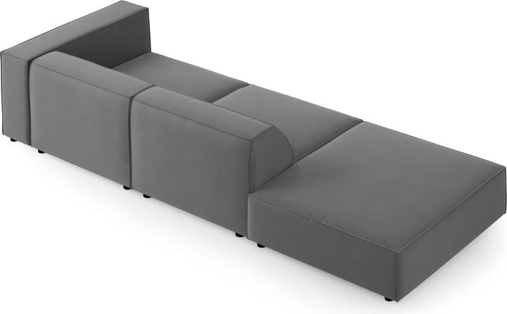 Actual product image Cosmopolitan Design Velvet Left Sofa, "Arendal", 4 Seats, Warm grey, 262x102x70 Made in Europe