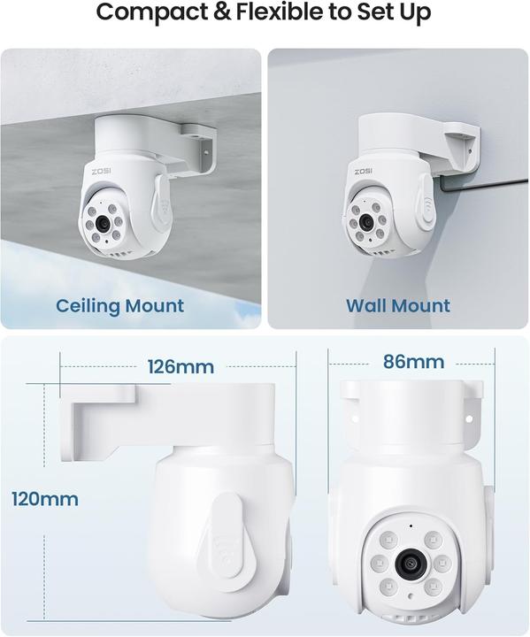 Actual product image Zosi Kabelgebundenes PTZ Überwachungskamera-Set mit DVR