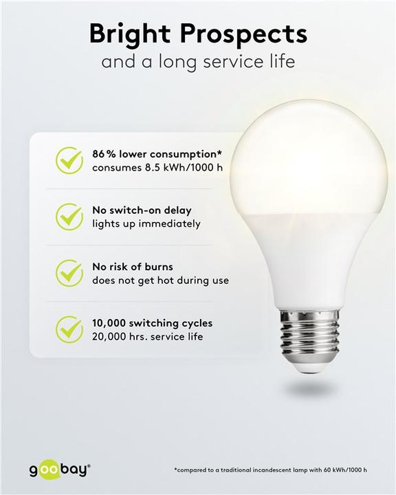 Produktbild Goobay LED-Birne, 8,5 W (E27, 806 lm, 1x)