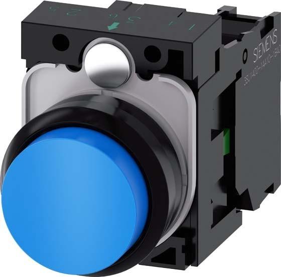 Actual product image Siemens SIRIUS ACT pushbutton complete plastic, blue