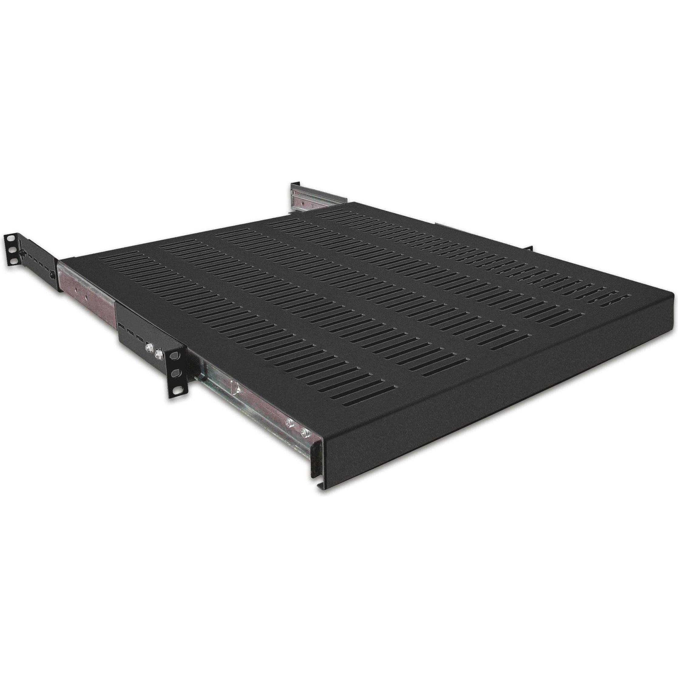 Wirewin 19" 1HE ausziehbarer Fachboden, Serverschrank Zubehör, Schwarz