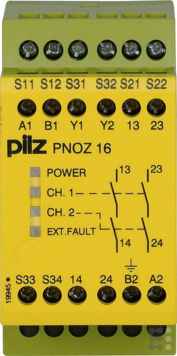 Actual product image Pilz GmbH & Co KG Emergency stop relay 230VAC 24VDC 2n/o PNOZ 16#774066