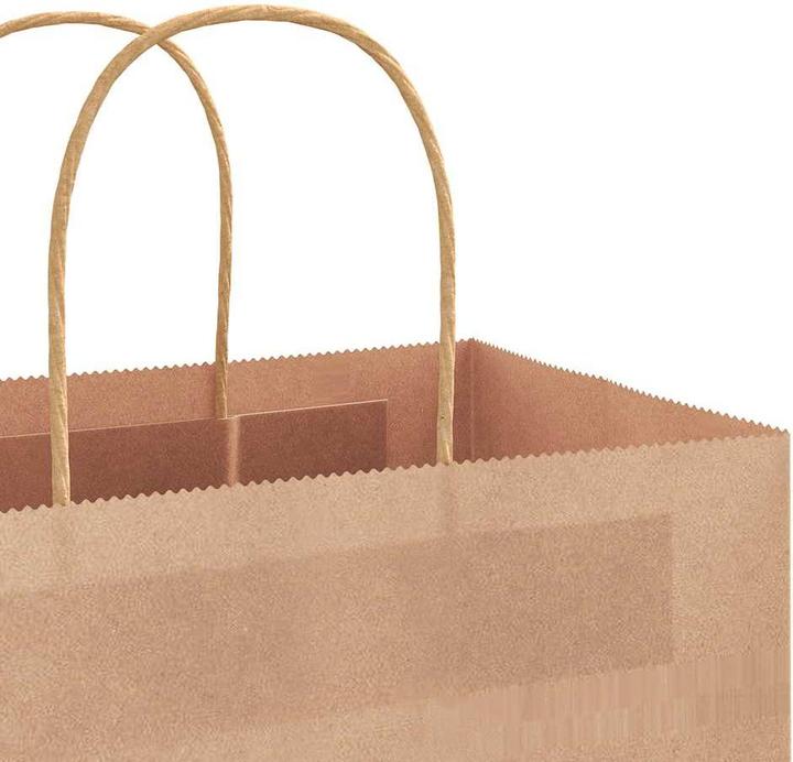 Produktbild vidaXL Kraftpapiertüten 250 Stk. mit Henkel Braun 32x22x28 cm Papiertüte (Geschenktüte, 250 x)