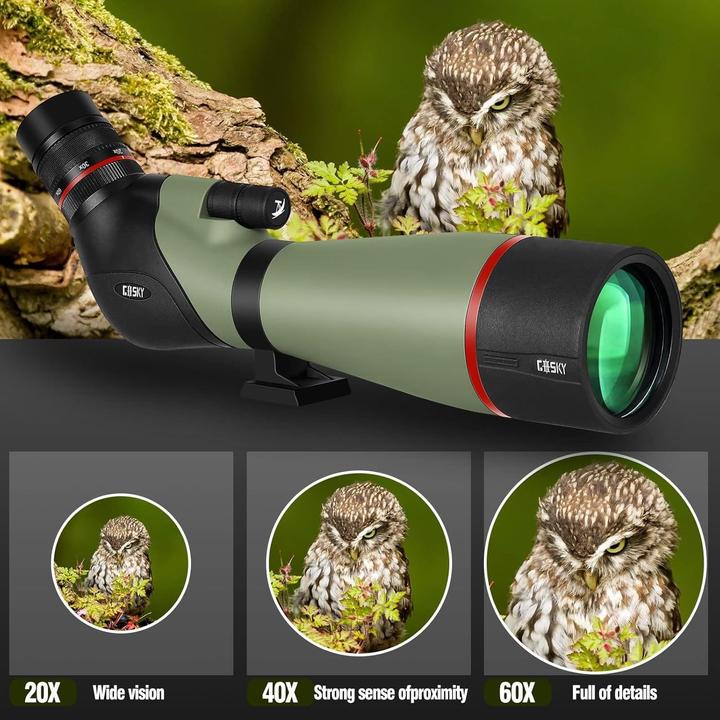 Image du produit Gosky 20-60x80 Long Vision - BAK4 Angle Telescope - Newest Waterproof Aiming Bezel for Shooting