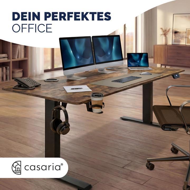 Image du produit Casaria Höhenverstellbarer Schreibtisch (160 x 70 x 72 cm)
