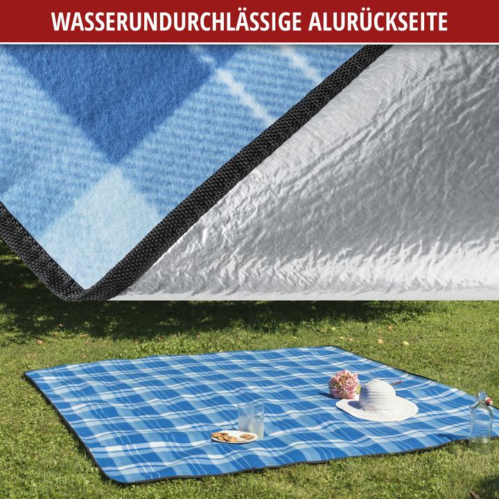 Produktbild Walser Reisedecke mit Alurückseite, wasserdichte Picknickdecke wärmeisolierte 200x200cm