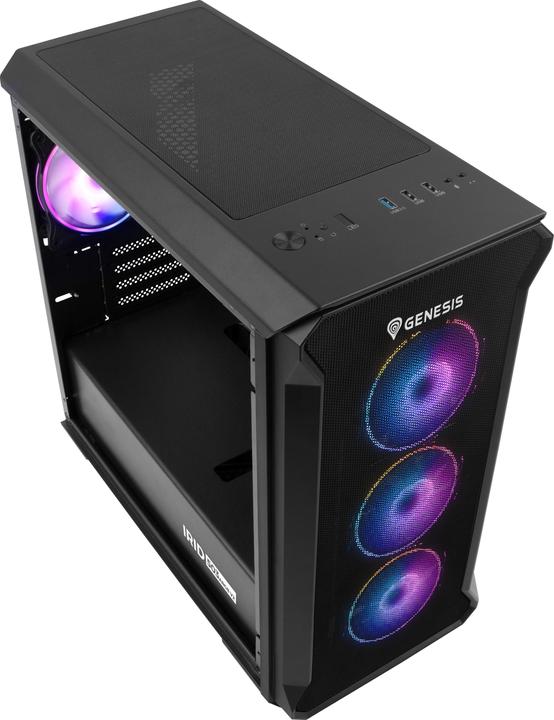 Actual product image Genesis IRID 503 ARGB PC case, Micro Tower, 2xUSB 2.0, 2x jack, 1xUSB 3.0, black (Mini-ITX)