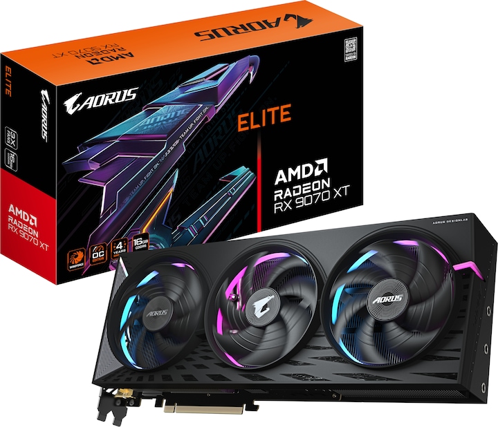 Image du produit Gigabyte AORUS Radeon RX 9070 XT Elite (16 Go)