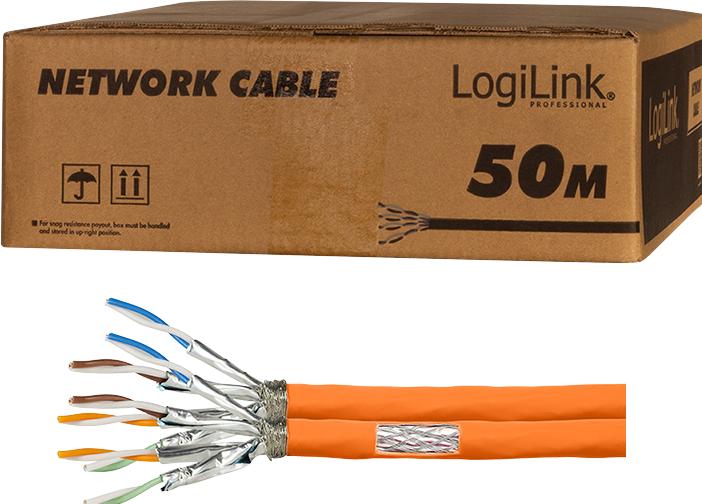 Produktbild LogiLink CPV0065 - Cat.7 Verlegekabel S/FTP 1000 MHz duplex orange 50 m - Verlegekabel - (S/FTP, CAT7, 50 m)