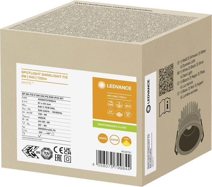 Actual product image Ledvance LED recessed spotlight (720 lm)