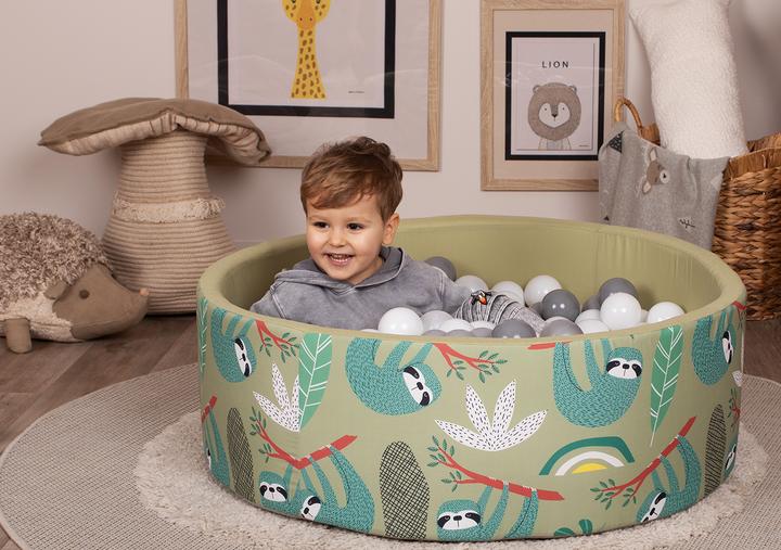 Actual product image Knorrtoys Bällebad soft - "Faultier" - 150 balls grey/white/transparent