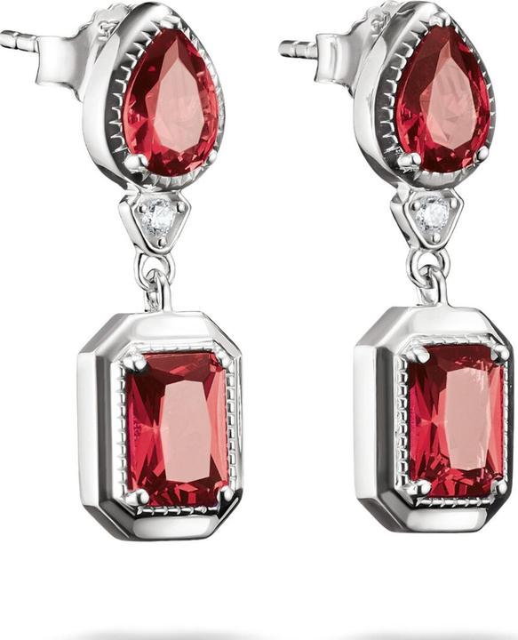 Immagine prodotto Thomas Sabo Ohrstecker Oktagon Granatrot Elyndra Silber (Argento 925)