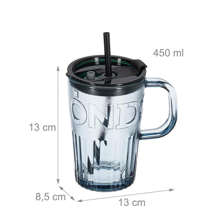 Productafbeelding Relaxdays 4x glazen beker (0.45 l, 4 x)