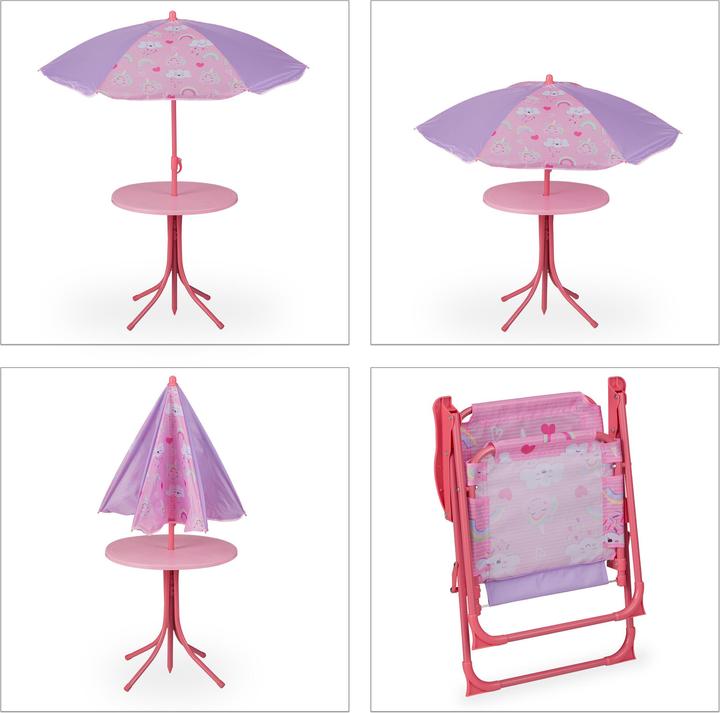 Image du produit Relaxdays Ensemble de meubles pour enfants, chaises pliantes et table
