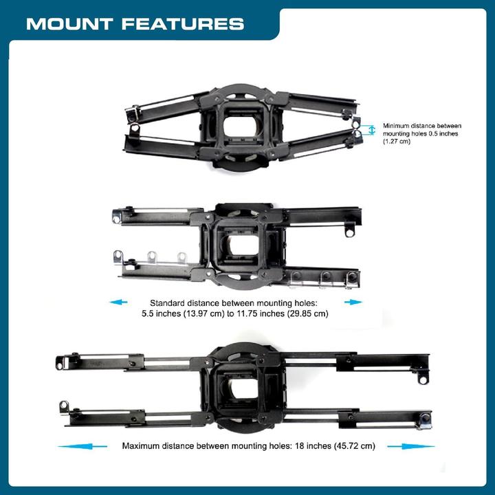 Actual product image QualGear Pro-AV projector mounting kit - QG-KIT-TA-3IN-B (Ceiling)