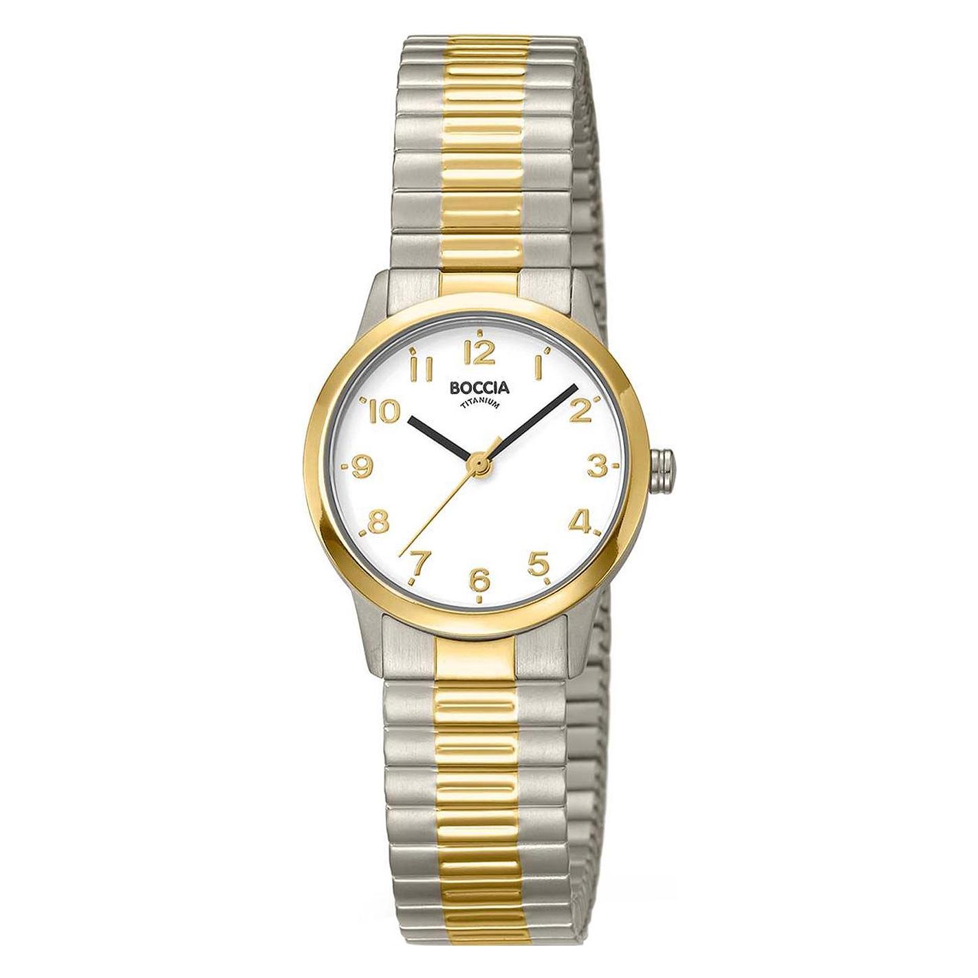 Boccia, Horloge, 3318-03 Dames Horlogeband Titanium 27mm 5ATM, Goud, Zilver, (Analoog Horloge, 27 mm)