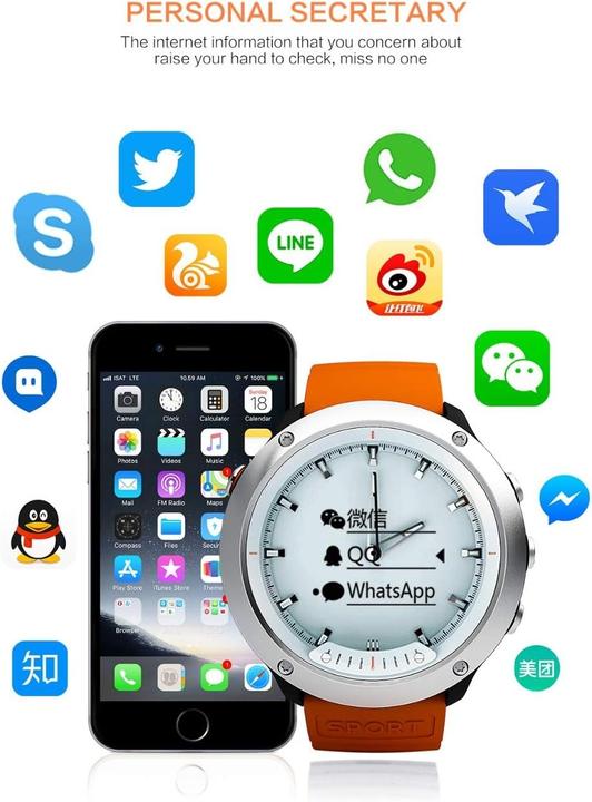 Actual product image Monkeylectric Unisex Qsmart6 Thunder Smartwatch Gun metaal Grijs, one size