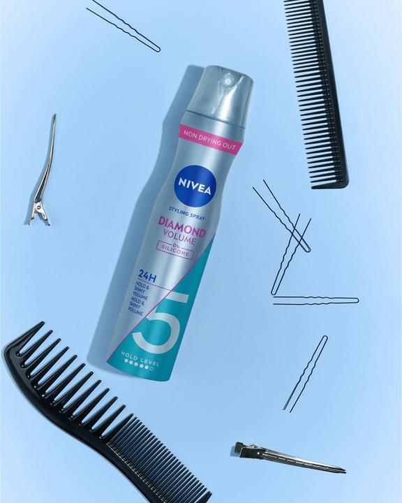 Actual product image NIVEA Hair Spray 250ML Diamond Volume Strengthens Hair With Volume (250 ml)