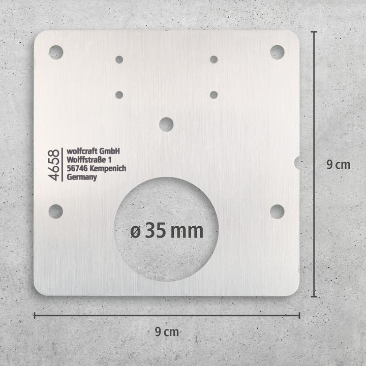 Productafbeelding wolfcraft 1 Rep. montageplaat set voor kopscharnier