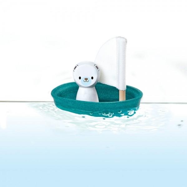 Produktbild Plantoys Segelboot - Eisbär