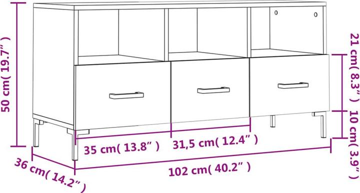 Actual product image VidaXL Nyla (102 x 36 x 50 cm)
