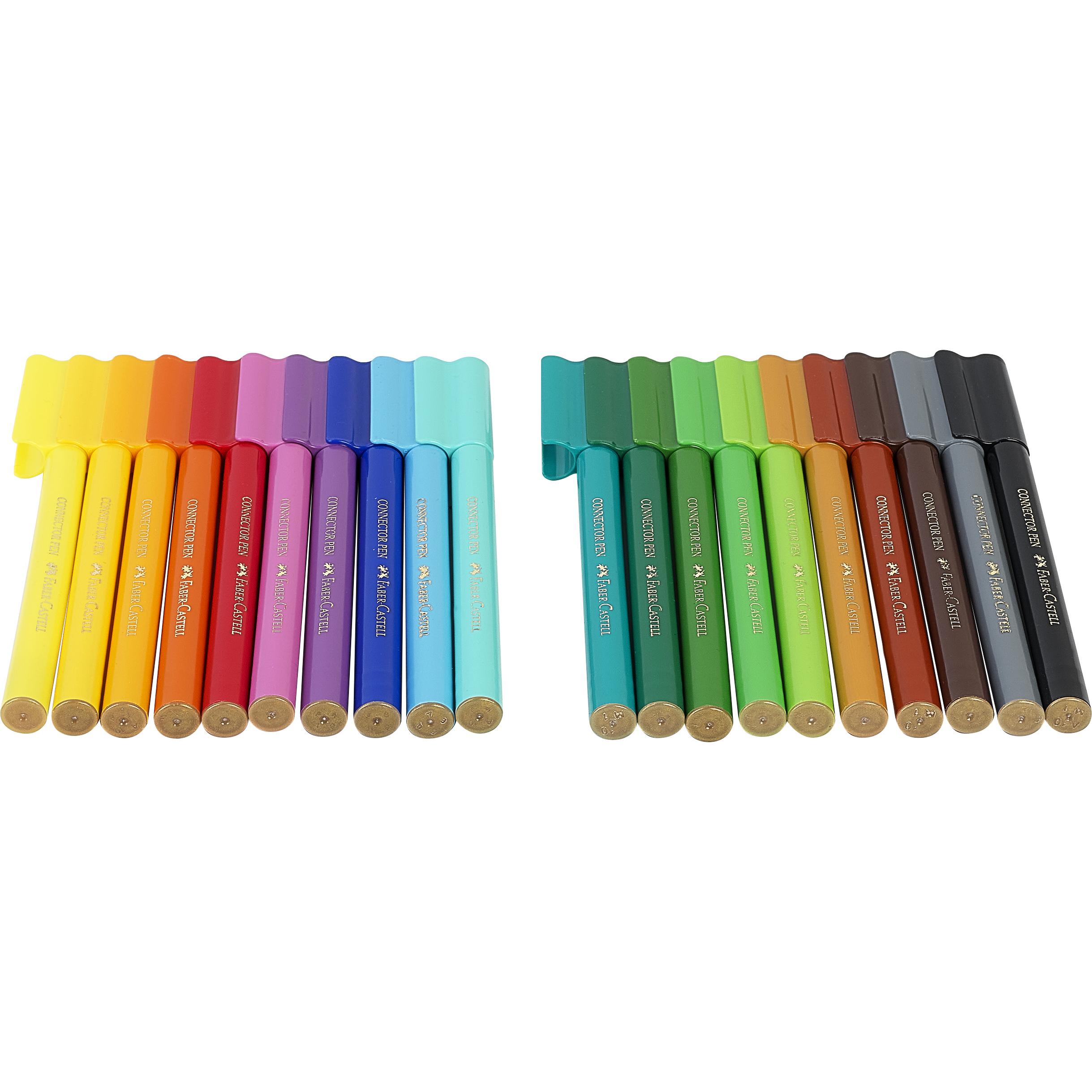 Thumbnail - Faber-Castell, Malstifte, Faserschreiberetui 20ST Connector sort. (Mehrfarbig, 20 x)