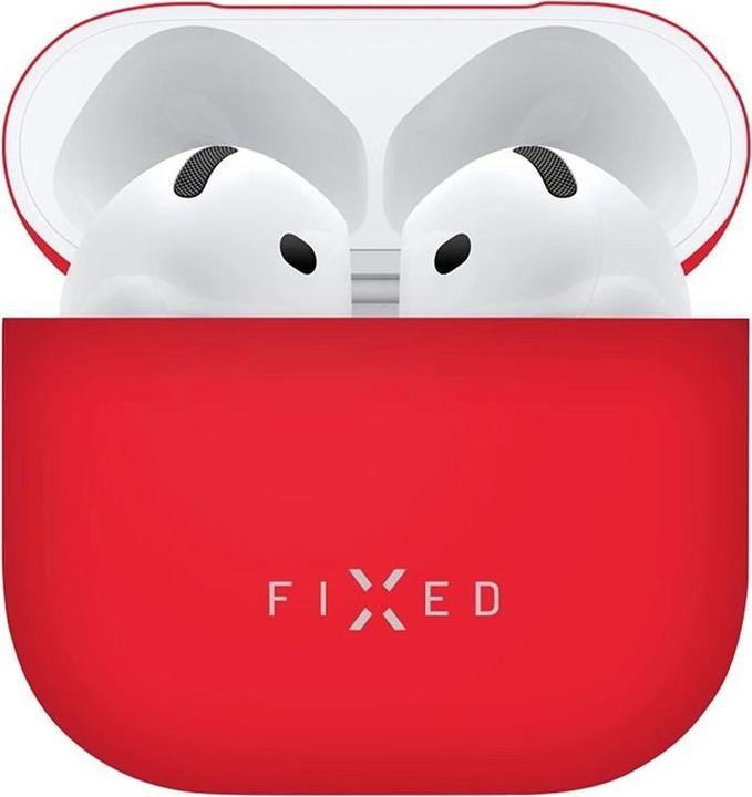 Produktbild Fixed Ultradünne Silky Silikonhülle für Apple AirPods 4 Rot (Kopfhörer Hülle)