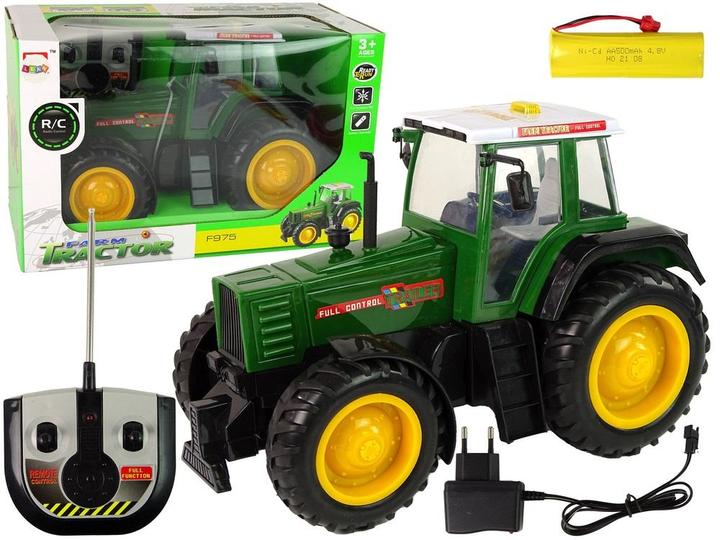 Image du produit Lean Toys Tracteur télécommandé vert et noir