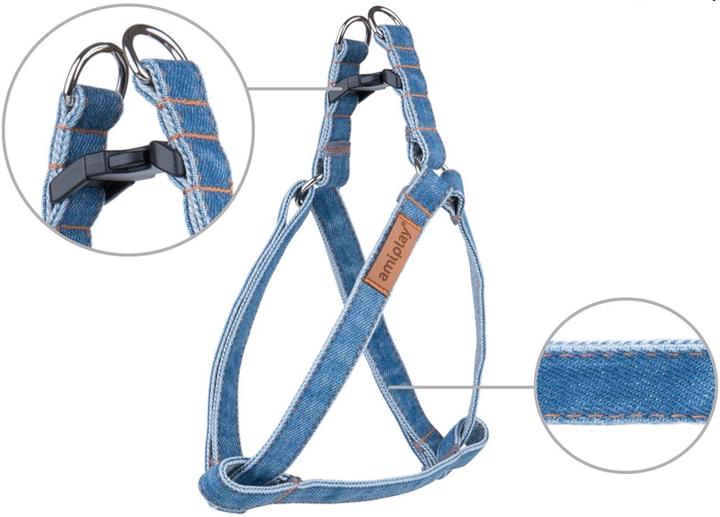 Produktbild amiplay HARNESS ADJUST DENIM M 30/55X1.5CM BLUE (30, 31, 32, 33, 34, 35, 36, 37, 38, 39, 40, 41, 42, 43, 44, 45, 46, 47, 48, 49, 50, 52, 54, Hund, Hundesport)