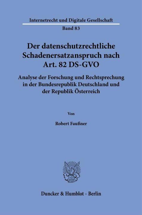 Produktbild Faussner:Der datenschutzrechtliche Schad (Deutsch, Robert Faussner, 2025)