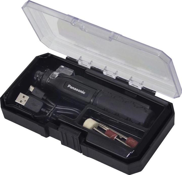 Actual product image Panasonic Battery mini grinder/engraver 3.7V incl. USB charging cable and starter kit (Straight grinder)