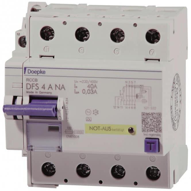 Doepke, Schutzschalter, GmbH FI-Schalter DFS4 063-4/0,03-A NA