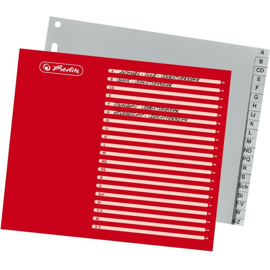 Thumbnail - Herlitz, Ordner Zubehör, Kunststoff-Register, A-Z, A4 halbe H”he, 20-teilig