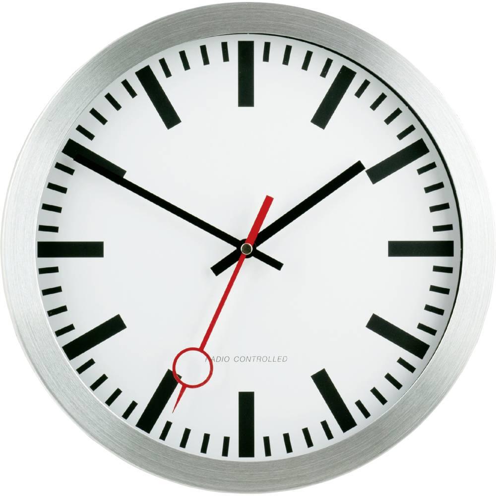 EuroTime, Wanduhr, 59002-07 Funk Wanduhr 30 cm Silber (30 cm)