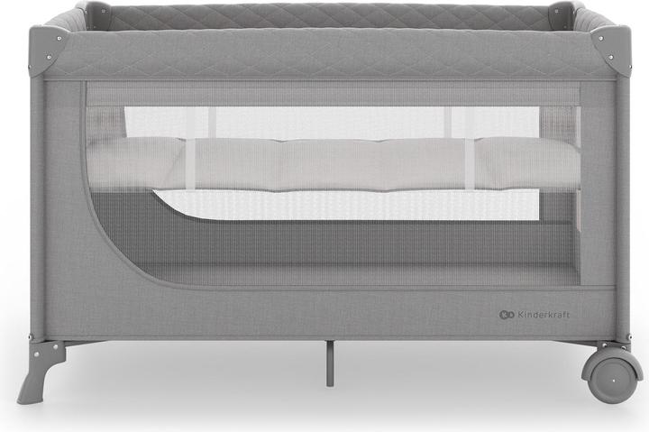 Actual product image KinderKraft travel cot LEODY UP grey