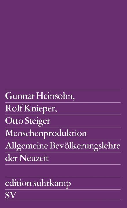 Produktbild Menschenproduktion (Deutsch, Gunnar Heinsohn, Otto Steiger, 1986)