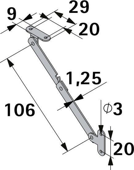 Image du produit Hettich Klappenhalter 106 mm, vernickelt