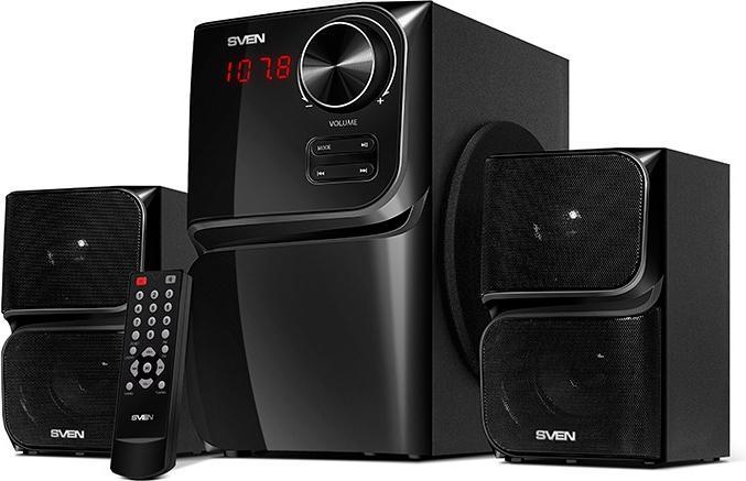 Productafbeelding Sven MS-305, 2.1 luidsprekers, FM, Bluetooth, USB/SD, LED Ekranas, RC-eenheid, uitgangsvermogen 40W (20
