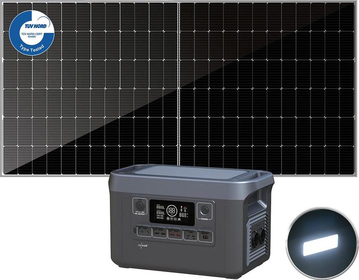 Actual product image Revolt Powerstation & solar generator with 550 W solar panel, 1,920 Wh, 2,400 W (28 kg)