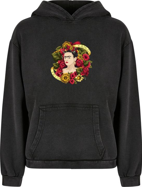 Produktbild Merchcode Ladies Frida Kahlo - Much flowers Acid Washed Oversize Hoody - 178001 (XXL)