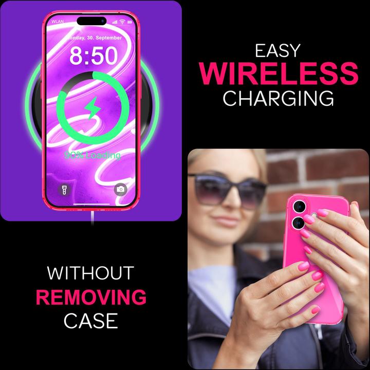 Immagine prodotto Nalia Copertura in silicone trasparente al neon (Apple iPhone 16)