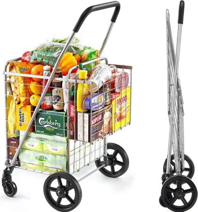 Image du produit Wellmax Chariot de Courses Pliable avec Roues