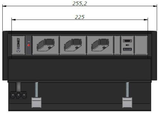 Image du produit IB Connect Prises de table Prisma 3x T13, USB A+C, noir (3x, Type 13)