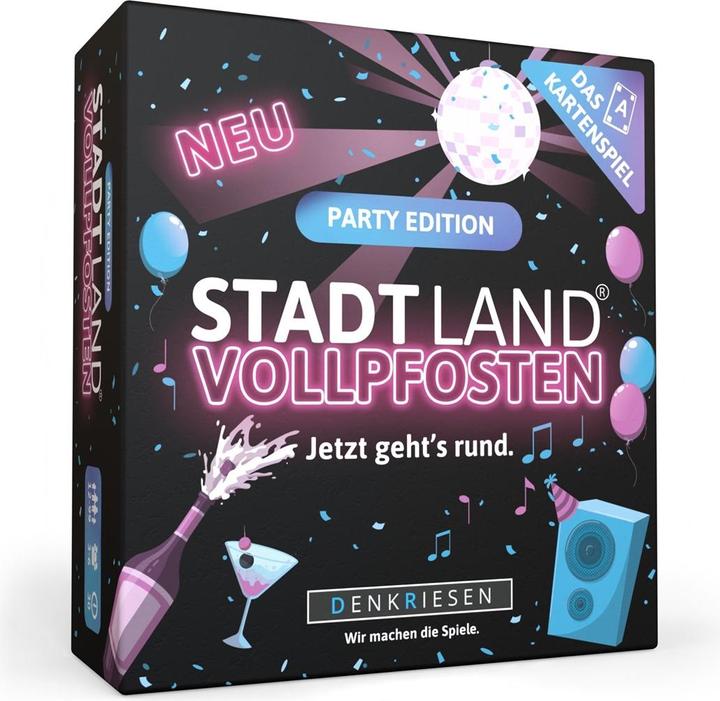 Immagine prodotto Denkriesen Stadt Land Vollpfosten - Party Edition "Jetzt Geht's Rund" (Ora sta succedendo tutto) (Tedesco)